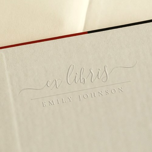 Elegant Handwritten Ex Libris Script Custom Name Embosser