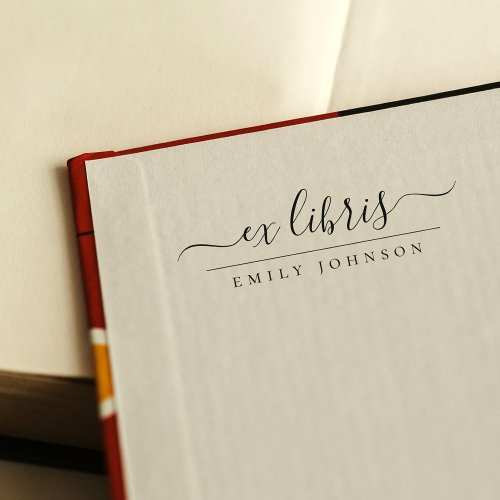 Elegant Handwritten Ex Libris Script Custom Name Self_inking Stamp
