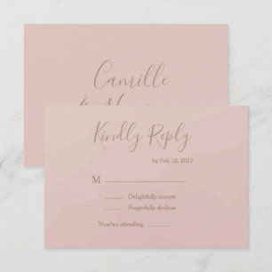 Elegant handwritten font blush watercolor RSVP Invitation
