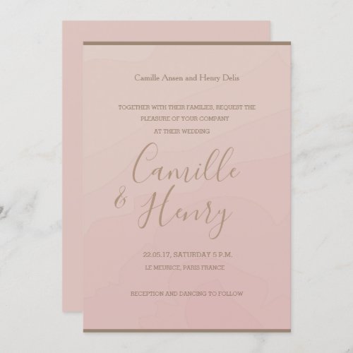Elegant handwritten font blush watercolor wedding invitation