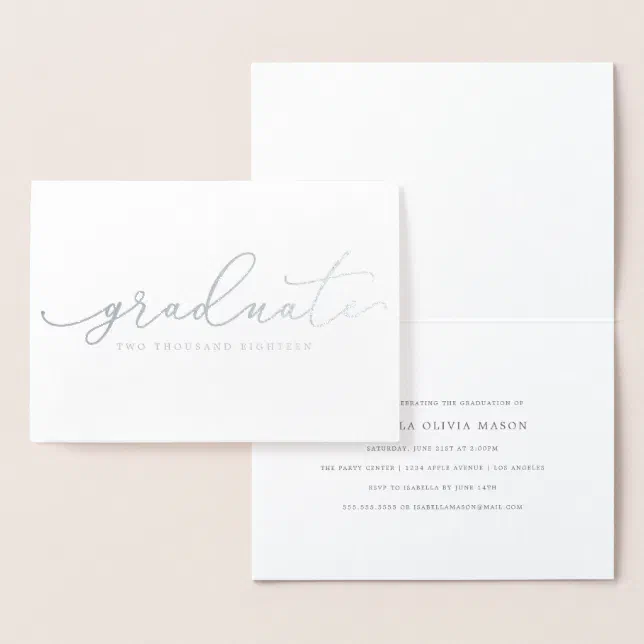 Elegant Handwritten Graduate Script (Real Foil) Foil Card | Zazzle