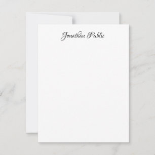 Elegant Handwritten Name Personalized Vertical Note Card