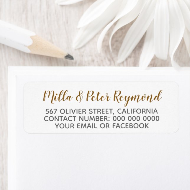 Elegant handwritten names + address information label (Insitu)