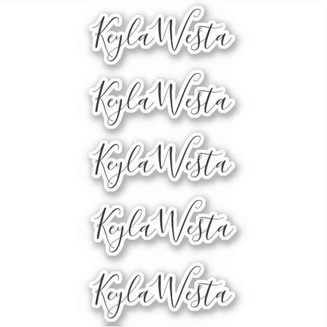 Elegant handwritten personalized custom name  sticker (Front)