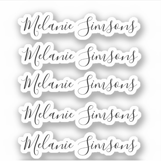 Elegant handwritten personalized custom name  sticker (Front)