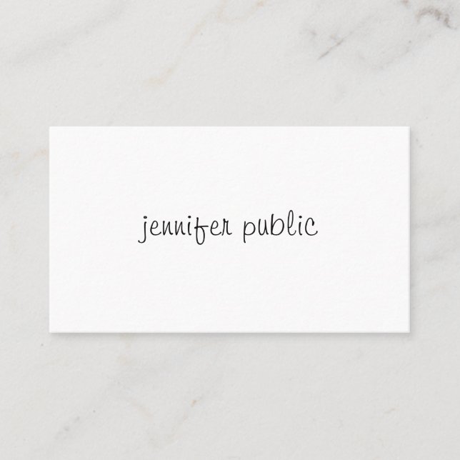 Elegant Handwritten Professional Simple Modern Business Card (Front)