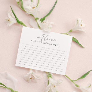 Elegant Handwritten Script Bridal Shower Advice Enclosure Card