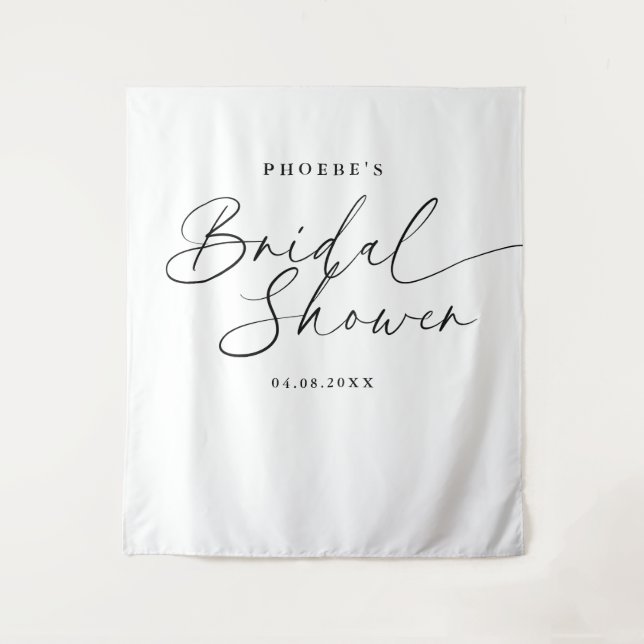 Elegant Handwritten Script Bridal Shower Backdrop (Front)