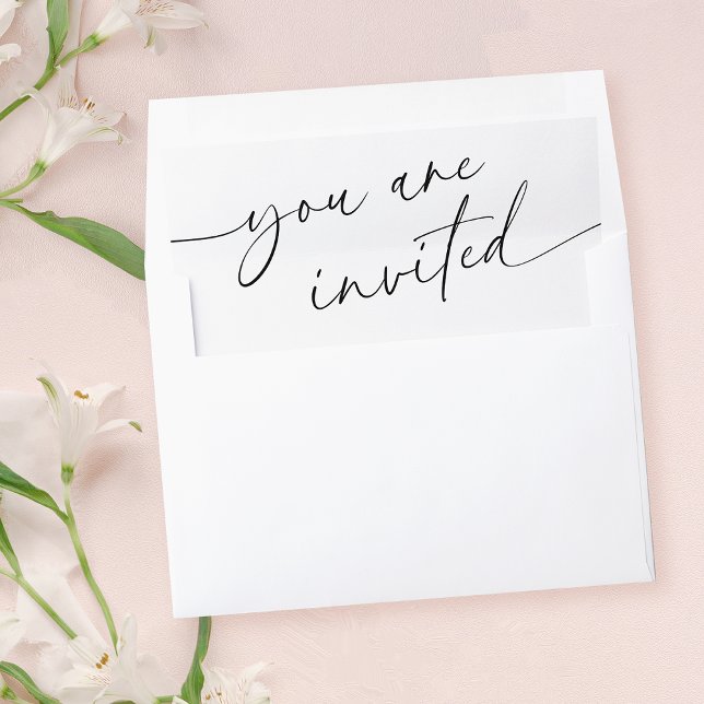 Elegant Handwritten Script Bridal Shower Envelope Liner (Creator Uploaded)