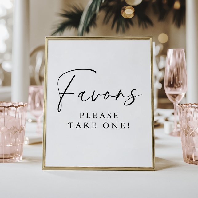 Elegant Handwritten Script Bridal Shower Favors Poster (Creator Uploaded)