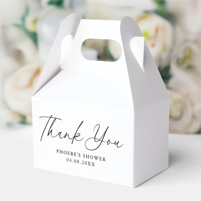 Elegant Handwritten Script Bridal Shower Gable Favor Boxes (Creator Uploaded)