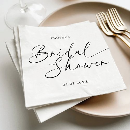 Elegant Handwritten Script Bridal Shower Napkins