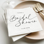 Elegant Handwritten Script Bridal Shower Napkins<br><div class="desc">Make your bridal shower an elegant affair with these stunning Elegant Handwritten Script Bridal Shower Napkins. These simple yet sophisticated napkins are the perfect way to elevate your bridal shower decor. The handwritten script font gives a modern, stylish vibe while the black and white color scheme keeps things minimalist and...</div>