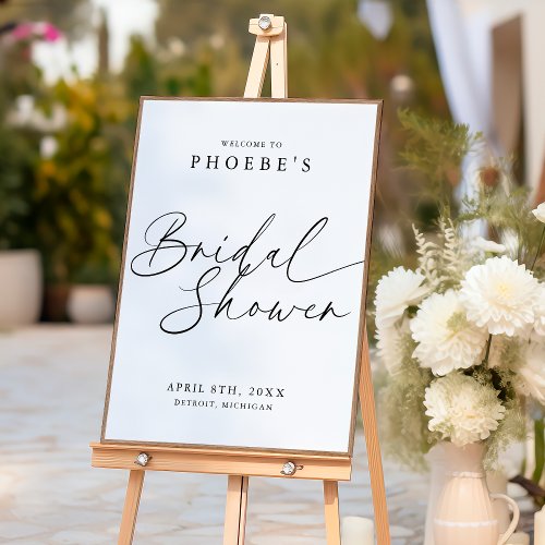 Elegant Handwritten Script Bridal Shower Welcome Poster