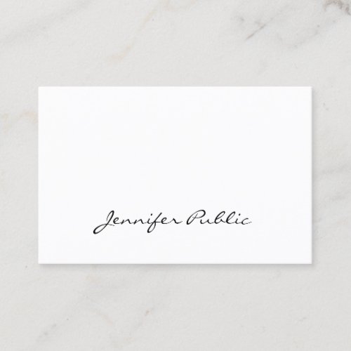 Elegant Handwritten Script Clean Modern Plain Business Card