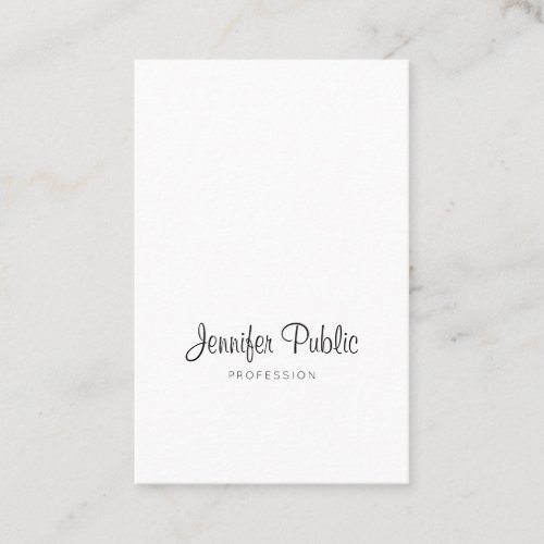 Elegant Handwritten Script Clean Plain Modern Luxe Business Card