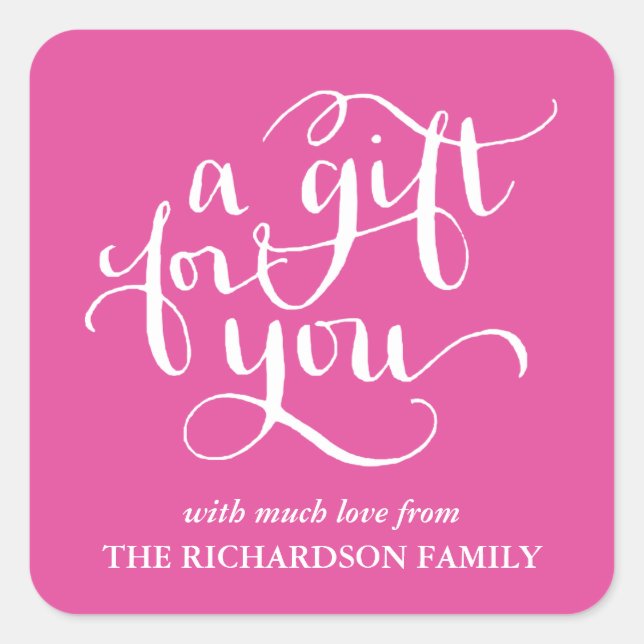 ELEGANT HANDWRITTEN SCRIPT GIFT TAG STICKERS (Front)
