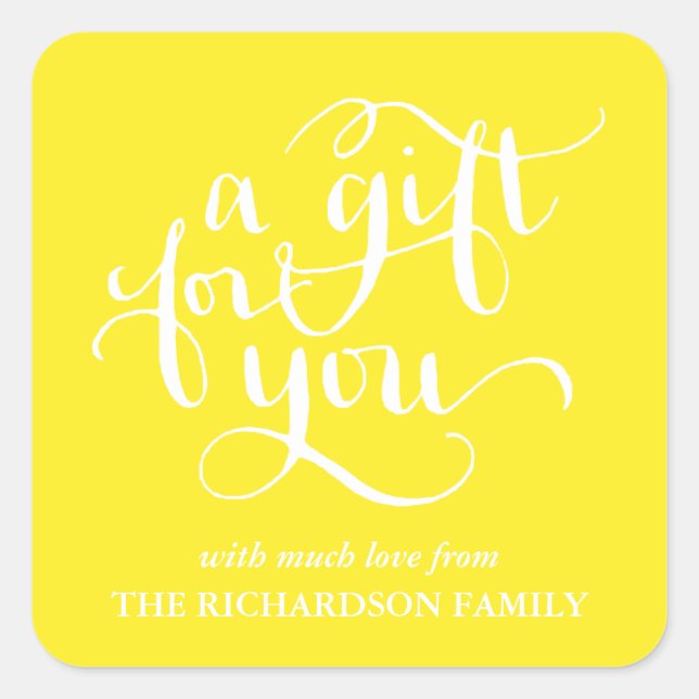 ELEGANT HANDWRITTEN SCRIPT GIFT TAG STICKERS (Front)