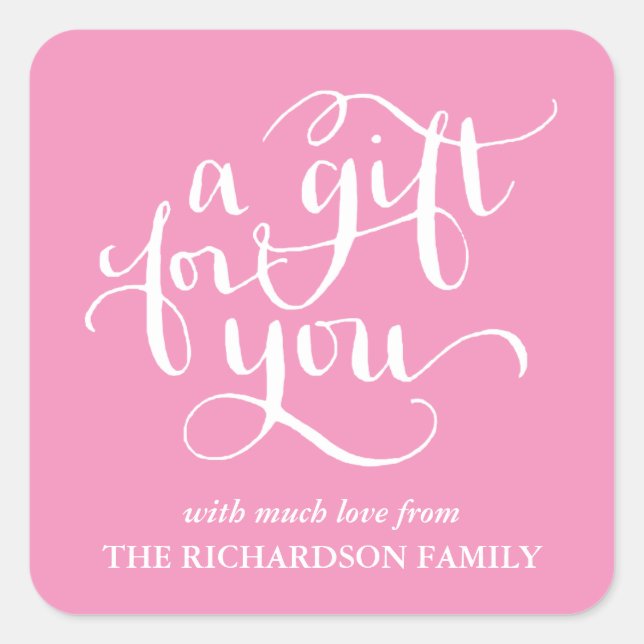 ELEGANT HANDWRITTEN SCRIPT GIFT TAG STICKERS (Front)