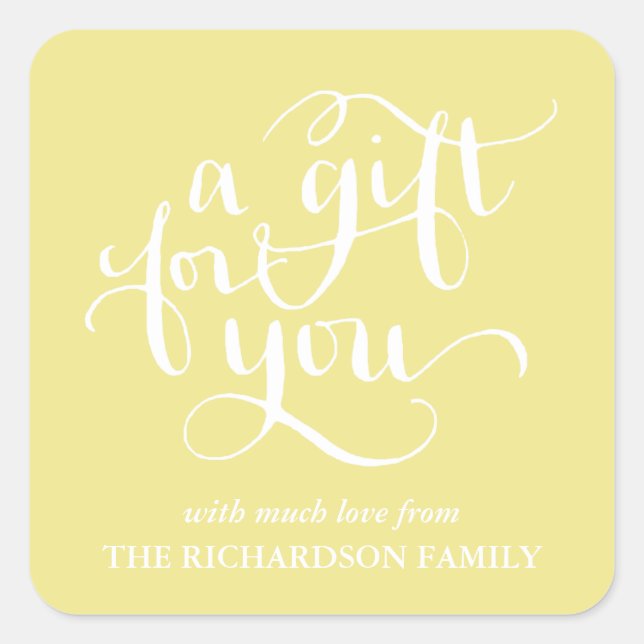 ELEGANT HANDWRITTEN SCRIPT GIFT TAG STICKERS (Front)