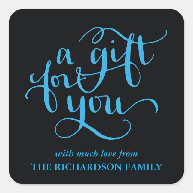 ELEGANT HANDWRITTEN SCRIPT GIFT TAG STICKERS (Front)
