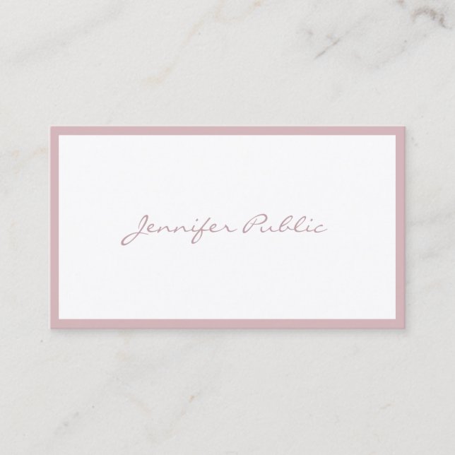 Elegant Handwritten Script Minimalist Modern Business Card (Front)