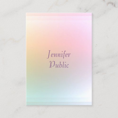 Elegant Handwritten Script Modern Colorful Trendy Business Card