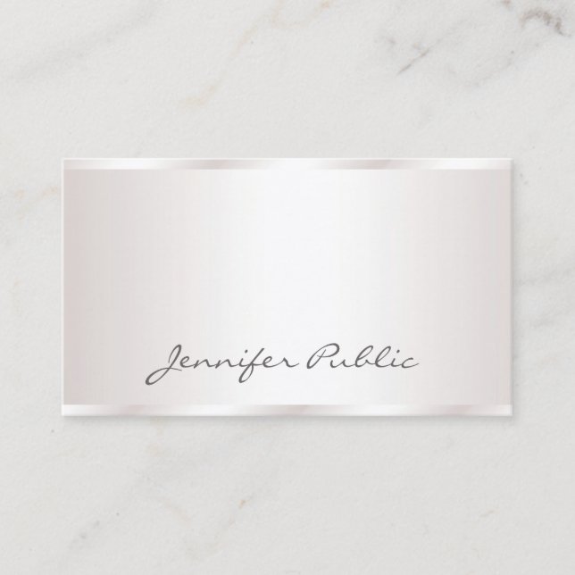 Elegant Handwritten Script Modern Glamour Luxury Business Card (Front)