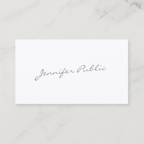 Elegant Handwritten Script Modern Luxury Trendy Business Card
