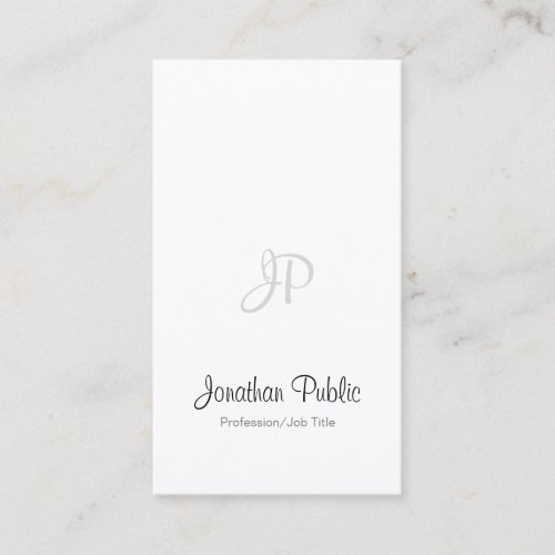 Elegant Handwritten Script Modern Monogram Simple Business Card