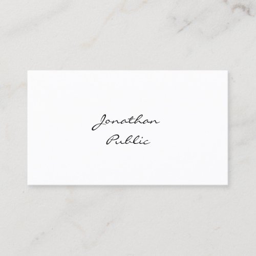 Elegant Handwritten Script Modern Professional Top Business Card