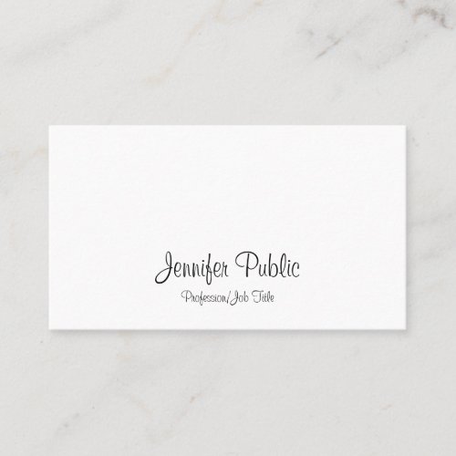 Elegant Handwritten Script Modern Simple Plain Business Card