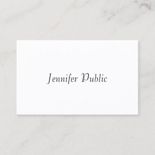 Elegant Handwritten Script Modern Simple Template Business Card (Front)