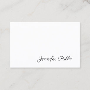 Elegant Handwritten Script Modern Sleek Plain Business Card