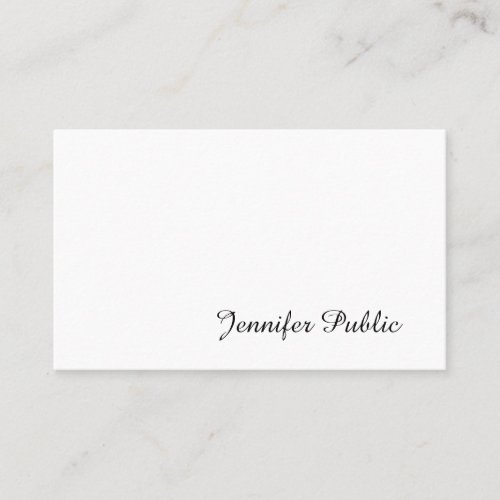 Elegant Handwritten Script Modern Smart Plain Business Card