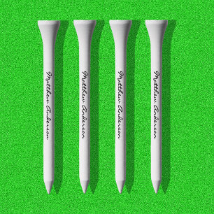 Elegant Handwritten Script Name Golf Tees