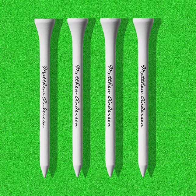 Elegant Handwritten Script Name Golf Tees (Creator Uploaded)