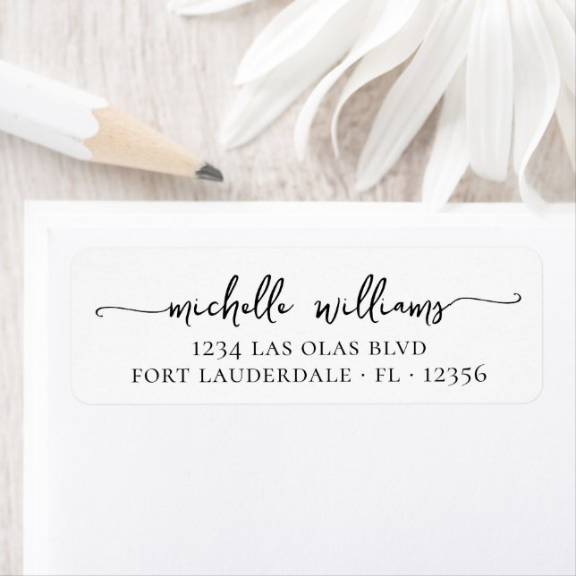 Elegant Handwritten Script Return Address Labels (Insitu)