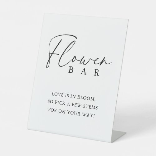 Elegant Handwritten Script Shower Flower Bar Pedestal Sign