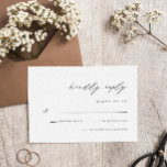 Elegant Handwritten Script Simple Modern Wedding RSVP Card<br><div class="desc">This Elegant Handwritten Script Simple Modern Wedding RSVP card is perfect for couples who want a clean and elegant look for their wedding. The design features a black and white color scheme with a minimalist touch. The card has a simple and easy-to-read design that makes it easy for guests to...</div>