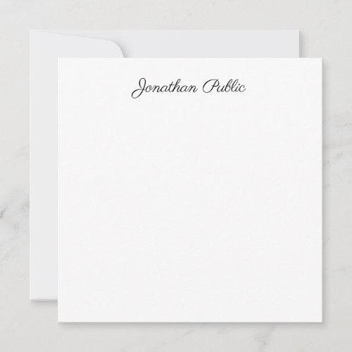 Elegant Handwritten Script Text Personalized Note Card