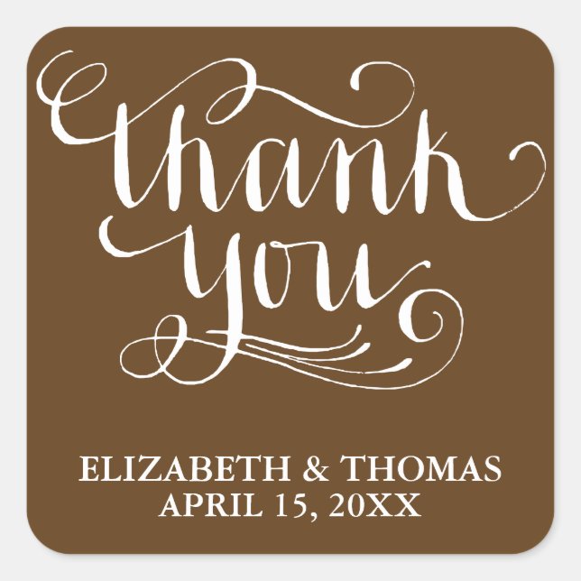 ELEGANT HANDWRITTEN SCRIPT THANK YOU STICKERS (Front)