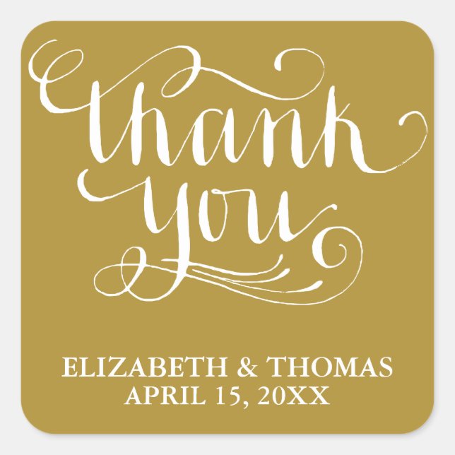 ELEGANT HANDWRITTEN SCRIPT THANK YOU STICKERS (Front)