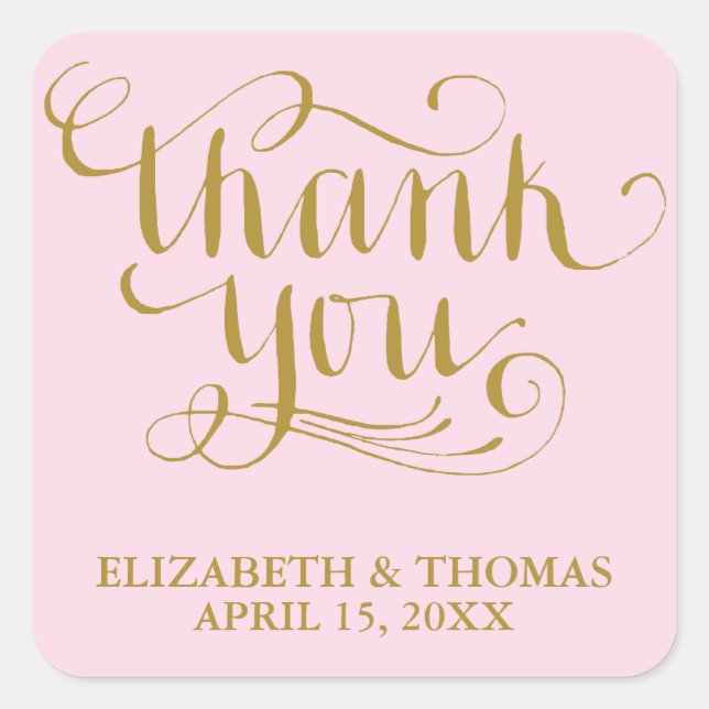 ELEGANT HANDWRITTEN SCRIPT THANK YOU STICKERS (Front)