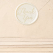 Elegant Handwritten Script Thank You Wax Seal Sticker (Front)