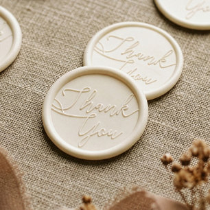 Elegant Handwritten Script Thank You Wax Seal Sticker