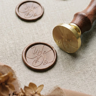Elegant Handwritten Script We Do Wedding Wax Seal Stamp