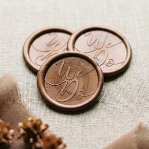 Elegant Handwritten Script We Do Wedding Wax Seal Sticker