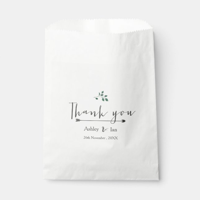 Elegant Handwritten Script wedding favor bag (Front)