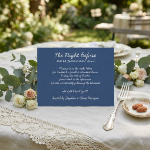 Elegant Handwritten Script Wedding Rehearsal Dinne Postcard